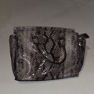 Michael Kors Shimmering Black Snake Print Tote